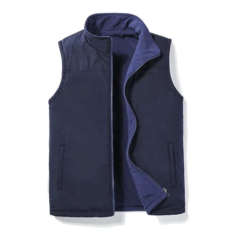 MRMT 2025 Brand New Men's Vest Fleece Jacket Trend Middle Aged  Elderly Plus Velvet Warm Vest Dad Cotton Waistcoat Vest 3