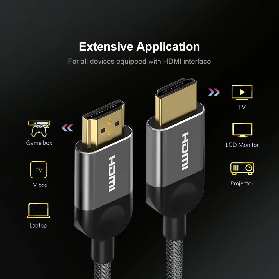 QGEEM HDMI Cable HDMI to 2.0 Cable 4K for Xiaomi Projector Nintend Switch PS4 Television TVBox xbox 360 1m 2m 5m hdmi cable