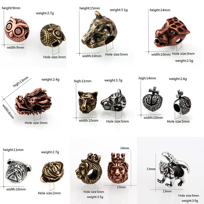 Beads/spacer Beads for Jewelry Making Zirconia Copper Bead Diy Bracelet Necklace Accessories Gold Animals Glass Crystal Wooden