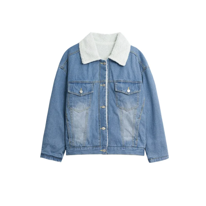 2019 теплая зимняя женская куртка-бомбер джинсовое пальто джинсовые куртки для