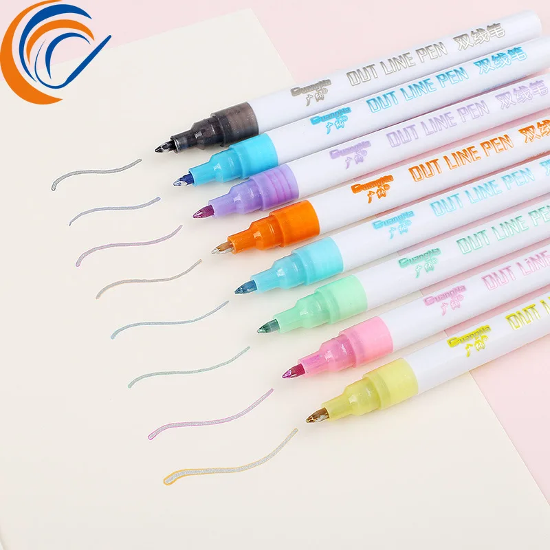 

Color Out Line Pen 8/12 Colors Pet Set Highlighter Metallic Signature Pen DIY Dream Highlighter