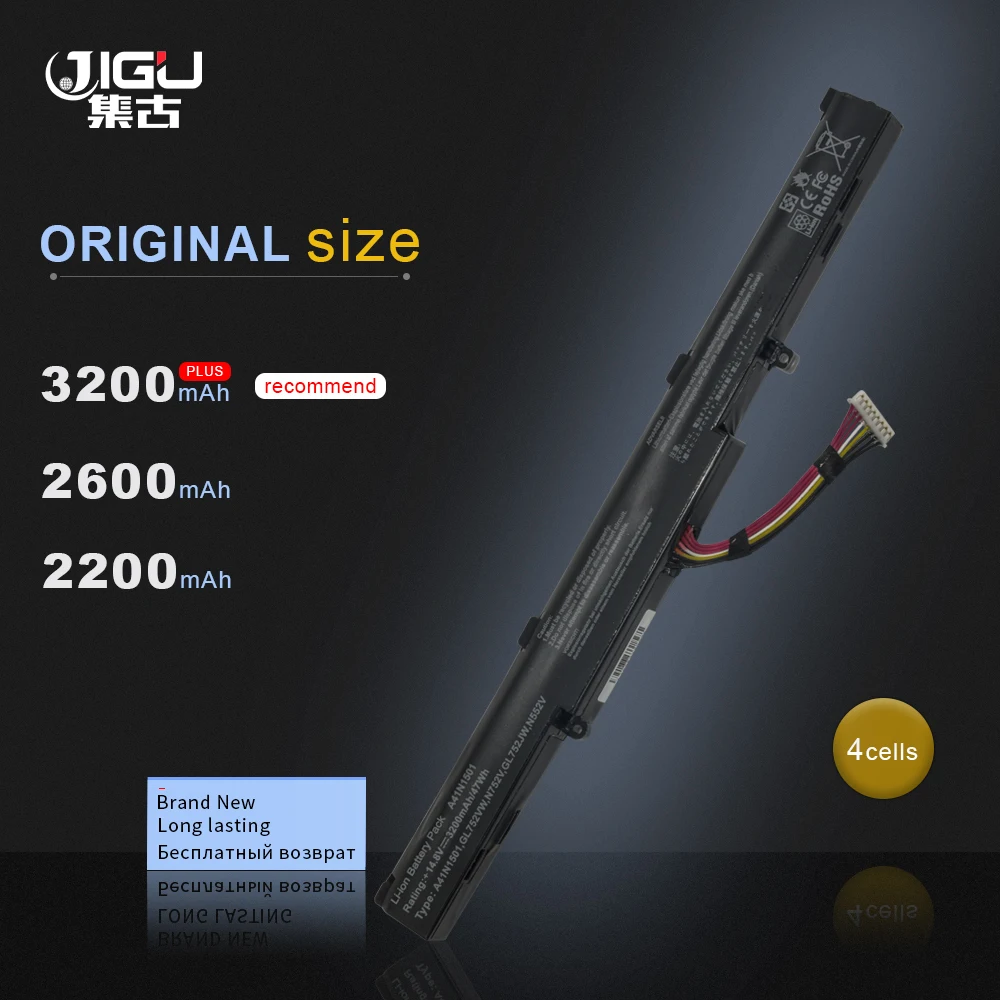 JIGU 4 ячейки 0B110 00360000 A41N1501 Аккумулятор для ноутбука ASUS G752VW GL752JW GL752VW серия N552V N752 VivoBook