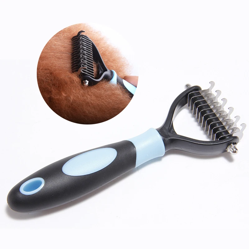 Hair Removal Comb for Dogs Cats Grooming Dematting Deshedding Brush Tool for Tangle Detangler Fur Trimming 1 Hair Removal Comb for Dogs Cats Grooming Dematting Deshedding Brush Tool for Tangle Detangler Fur Trimming 4