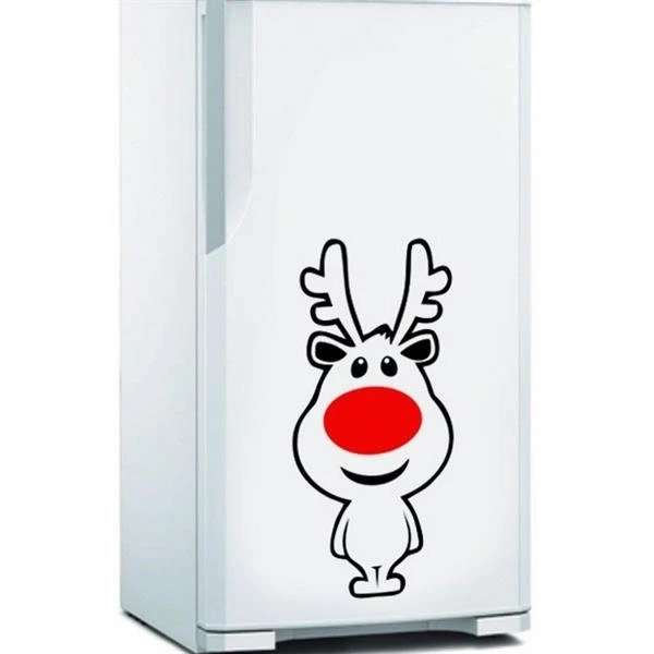 

С принтом рождественского оленя и надписью холодильник Стикеры милые наклейка с лосем ПВХ самоклеящаяся фрески два Цвета холодильник наклейки Водонепроницаемый LC1816