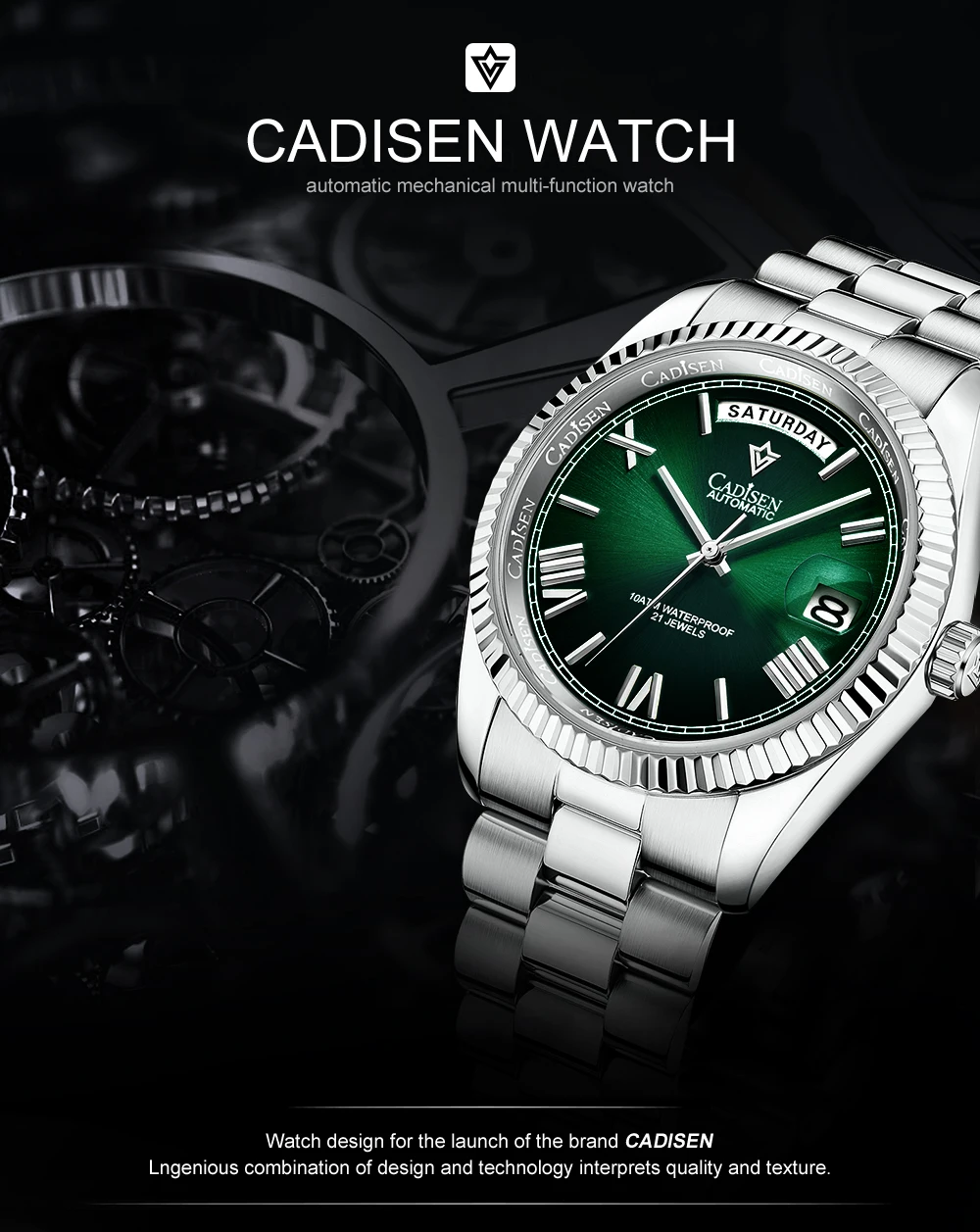 CADISEN 2021 Men Watches Swimming 10Bar Waterproof Screw Crown Japan Miyota Movement Mechanical Watch Newest Version Wristwatch