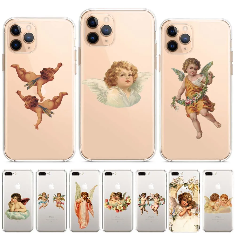 Мягкий чехол для телефона Baby Angel Kawaii эстетическое искусство iphone 11 pro 12 12mini max 7 plus 8 6s