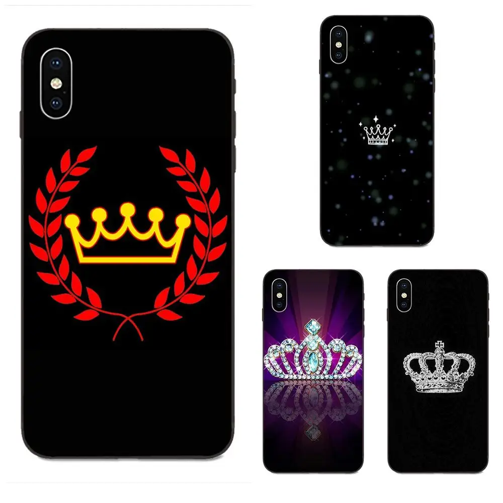 Роскошная корона King queen Back для Apple IPhone X XS Max XR 4 4s 5 5S SE 6 6S 7 8 Plus хит продаж дизайн кожи