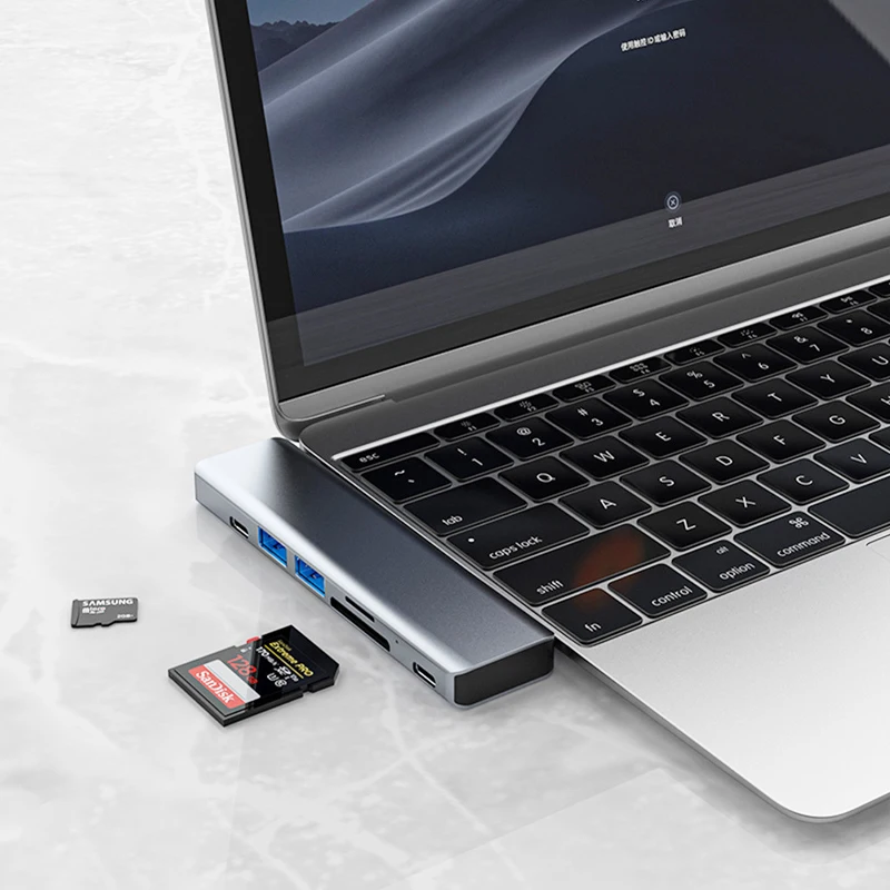 HUB USB C Splitter Type-C to HDMI-compatible 4K Adapter With USB 3.0 Port PD TF SD Card Slot for MacBook Air Pro 13 Accessories