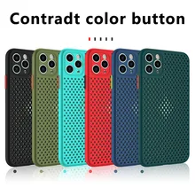 Heat Dissipation Breathable Cooling Case For iPhone 11 Pro Max 12 Mini XS XR X 8 7 6 Plus SE 2020 Plain Color Soft  Back Cover