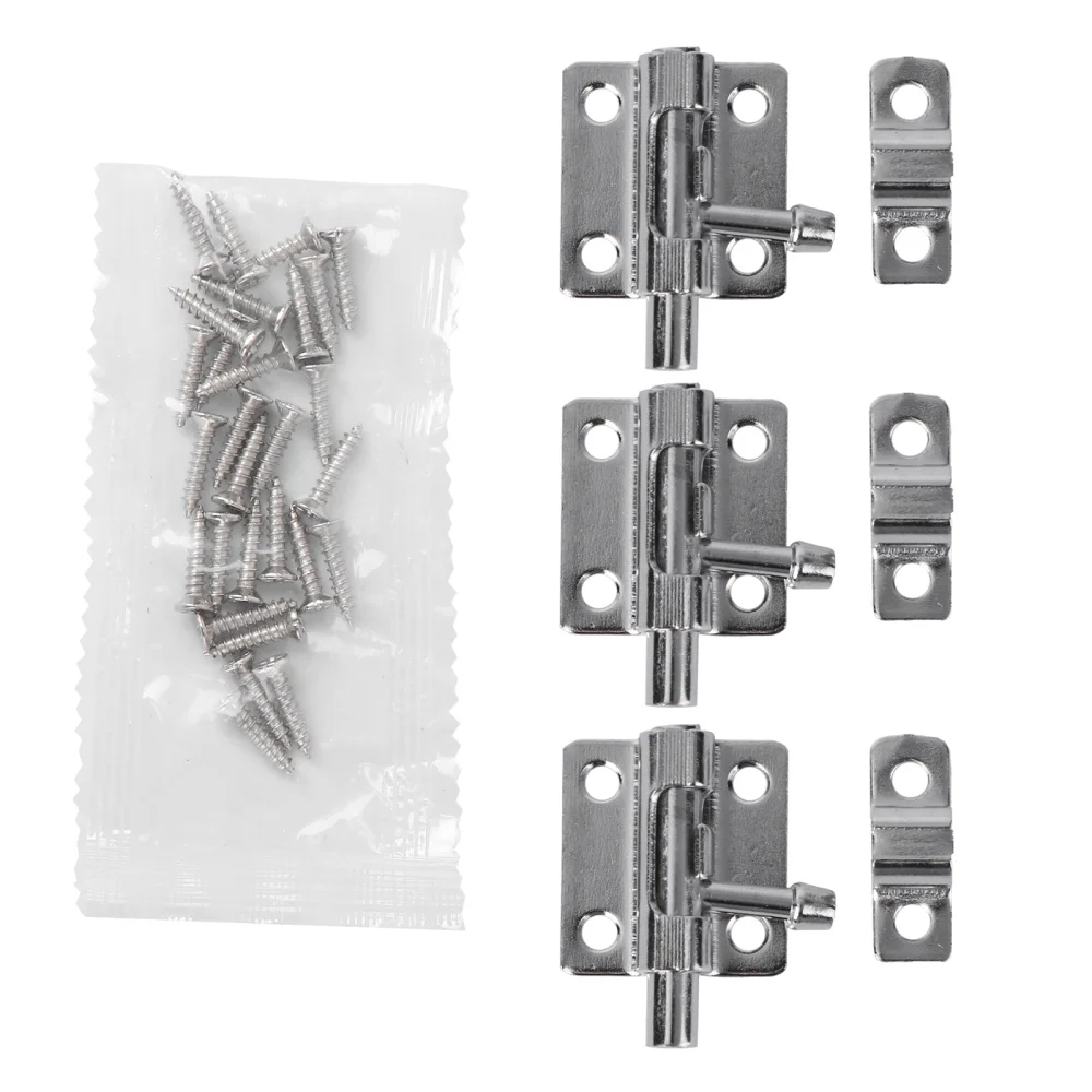 

3Pcs Iron Door Door Safety Lock Gate Safety Lock Sliding Door Lock Door Bolts for Safety Home Mall