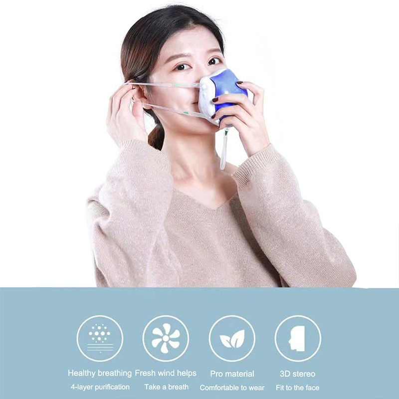 

Practical Smart Air Supply Electric Mask Air Purifying Mask Anti Pollution Mask Anti-Dust Running Motorcycle Outdoor Masks