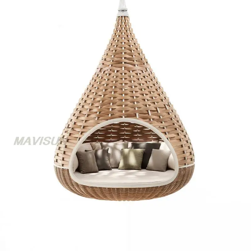 Outdoor Bird's Nest Big Hammock Rattan Weaving Bed Rocking Chair Adult Balcony Double Hanging Chair Leisure Hanging Basket