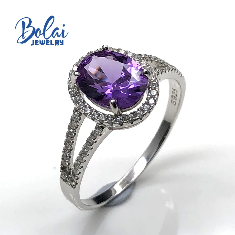 Bolaijewelry цвет изменить Александрит Кольцо из стерлингового серебра 925 с созданным