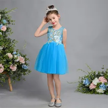 Элегантная детская праздничная одежда без рукавов; платья принцессы; свадебные Детские платья; цвет белый, розовый, красный, желтый, зеленый, синий; платье с цветочным узором для девочек