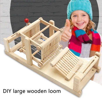 

Large Kids Toy Chinese Traditional Hand-Knitting Table Weaving School Children Playhouse Gift Wooden Loom Machine DIY Hand Craft