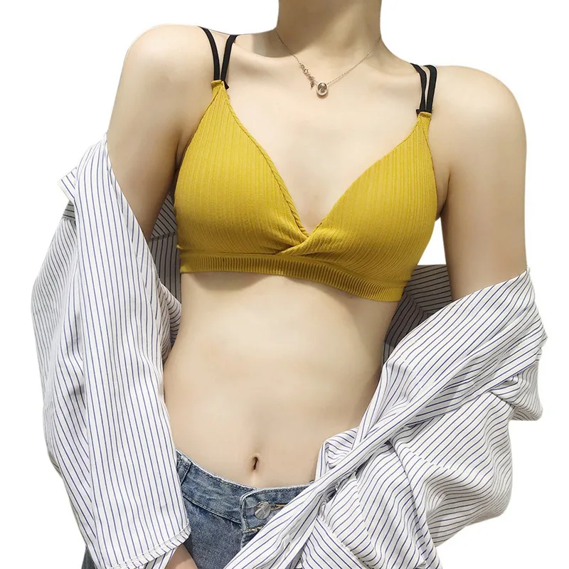 IX0442Y Push Up женское бельё-Топик без проволоки, однотонное красивое нижнее белье с перекрестной спинкой - Цвет: IX0442Y