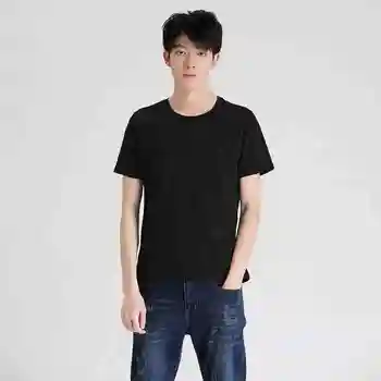 

sleeves students' loose fitting T-shirt cartoon design fresh thin leisure round neck summer tops for man