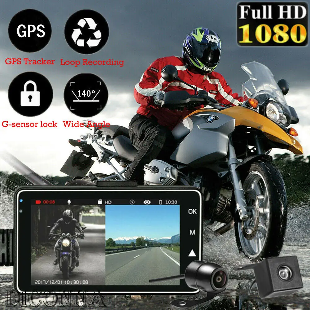 

3 1080P HD Motorcycle Camera DVR Motor Dash Cam with Special Dual-track Front Rear Recorder Motorbike Electronics KY-MT18