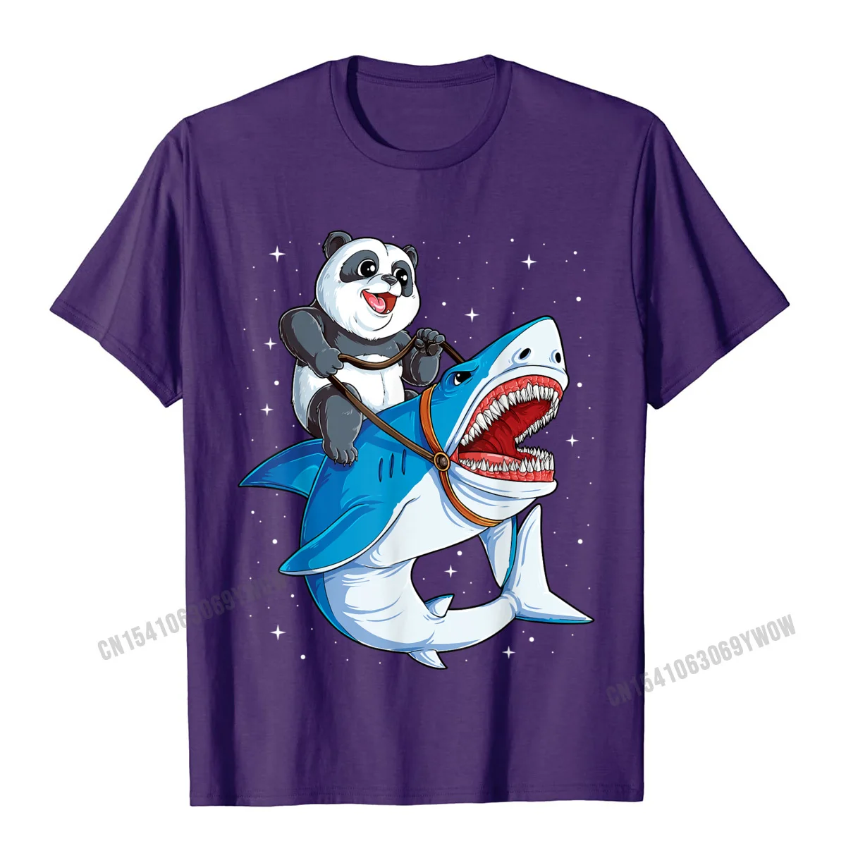 Leisure Tshirts Birthday Short Sleeve Oversized Round Neck Cotton Fabric Tees Design Tee Shirts for Men Summer Panda Riding Shark Funny Boys Kids Men Space Galaxy Jawsome T-Shirt__869 purple