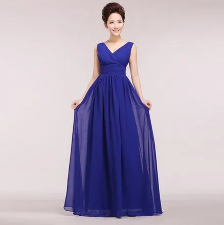 Robe-de-soiree длинное уникальное красное шифоновое платье с v-образным вырезом, элегантное вечернее платье, вечерние элегантные платья для особых случаев H1180 - Цвет: dark blue