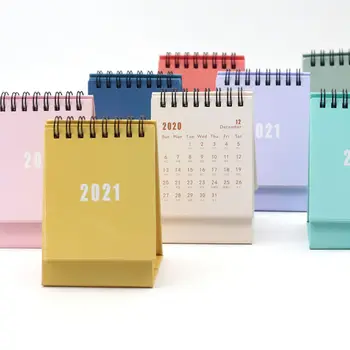

10PCS/LOT Pure Color Style 2021 Mini Desk Calendar Notepad 76mm*90mm Cool School Office Stationery Gift