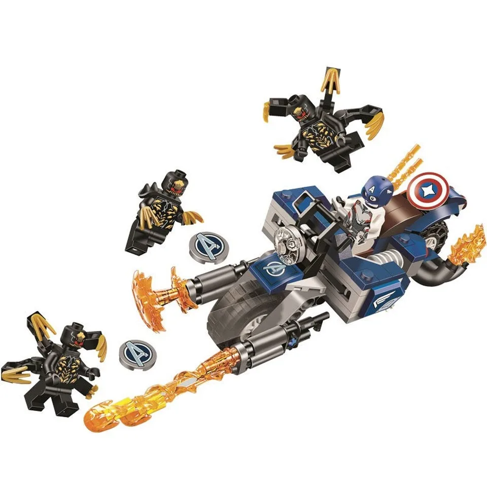 Tanie Nowy Marvel Avengers4 07120 07122 Avengers 4 Endgame ostateczny zestaw Quinjet kompatybilny z Legoinglys 76126 76131 cegły zabawki