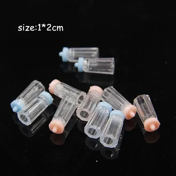 

30PCS/Pack Baby Bottle Style Resin Decoration DIY Handmade Materials Containers Mini Pink Girl Blue Boy Party Holiday Ornaments