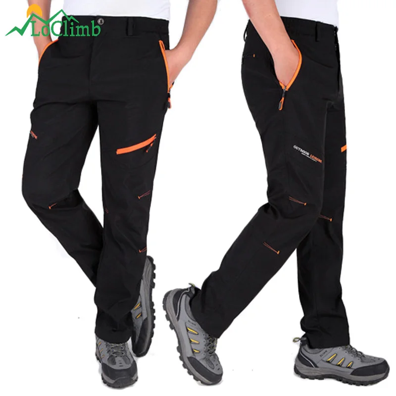 

LoClimb Men's Outdoor Hiking Pants Men Camping/Climbing/Trekking Pants Male Spring Thin Quick Dry Trousers Fishing Pants AM406