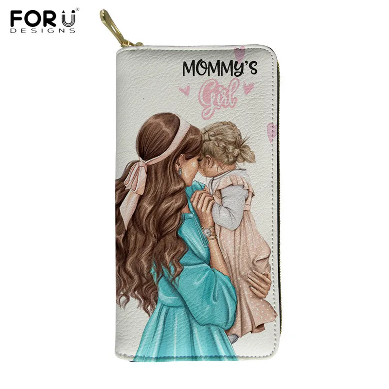 FORUDESIGNS/милый кошелек с принтом Super mama для женщин, роскошные сумочки из искусственной кожи для мамы и принцессы, водонепроницаемые дорожные сумочки для денег, держатель для карт, чехлы - Цвет: HMA173Z21