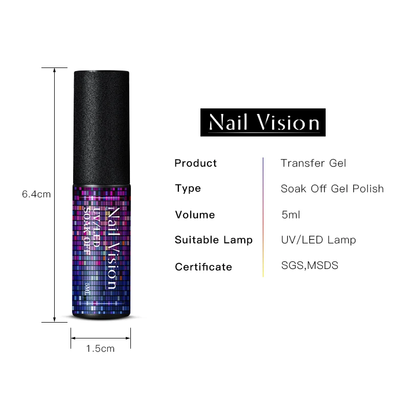 Nail Vision 5 мл клей для ногтей, фольга, клей, звездное небо, Набор наклеек, прозрачный клей, переводная наклейка для ногтей, бумага, сделай сам, маникюр