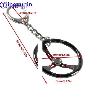 

jingyuqin Popular jewelry Fashion Keychain keyRing Sleeve Bearing Auto Part Stainless Steel Car Steering Wheel Model Urbocharger