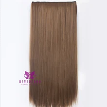 Волосы 24 ''длинные прямые женские волосы на заколках для наращивания коричневые синтетические волосы