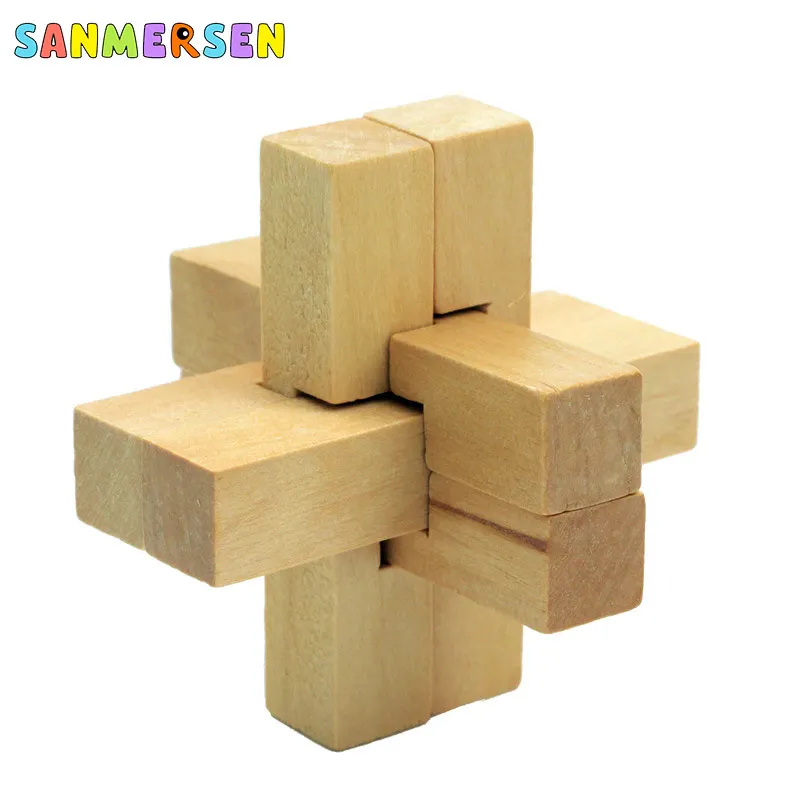 IQ Brain Teaser Kong Ming Lock Lu Ban 3D деревянная Блокировка Burr Jigsaw Развивающие Пазлы игрушки