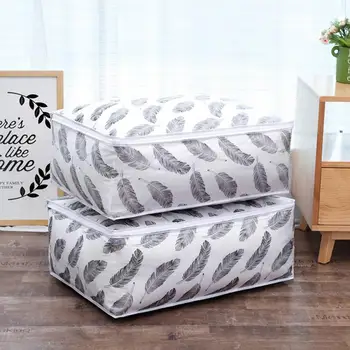 

2 Size Storage Bag Blanket Quilt Closet Sweater Organizer Boxes Thick PEVA Moisture-proof Dustproof Bag Clothing Sorting Bag