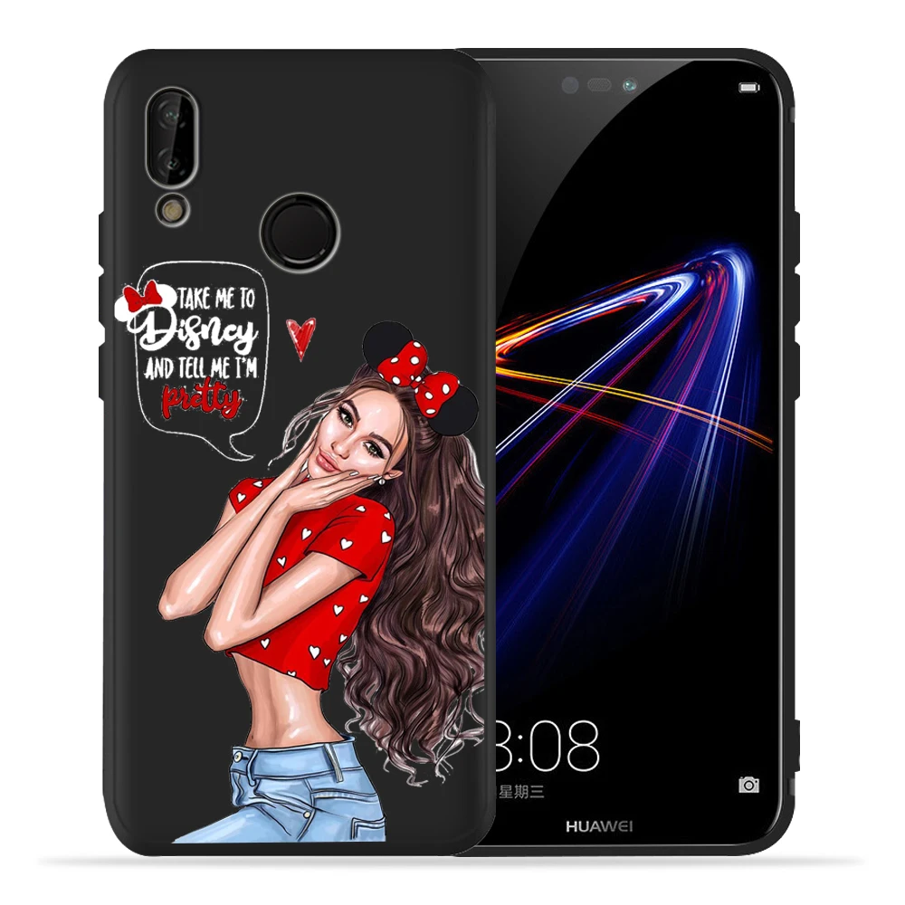 Модный черный чехол для телефона с надписью Super Mom и Baby Girl Huawei P40 Lite Honor 8 9 10 honor 9X 20 P