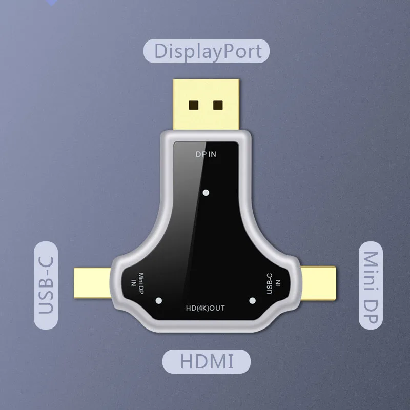 3 в 1 многофункциональный конвертер поддерживает 4K DP+ Mini DP+ USB-C к HDMI 4K x 2K выходной сигнал адаптер конвертер для Macbook