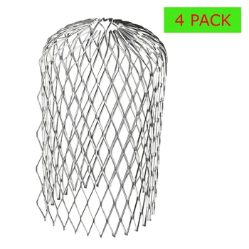 

4pcs Aluminum Filter 3 Inch Drain Cover Downspout Strainer Anti Rust Stop Blockage Leaves Debris Practical Mesh Gutter Guard