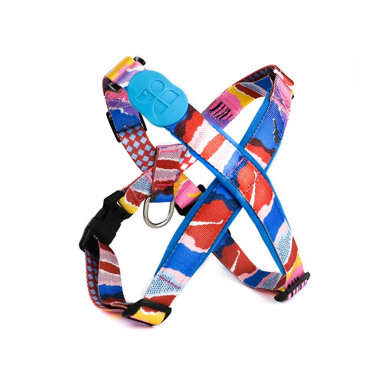 Colorful Pro Dog X Harness  Walking Explosion Proof Vest Type Pet  Dogs Harness and matching Leash for Large Medium Small Pets.