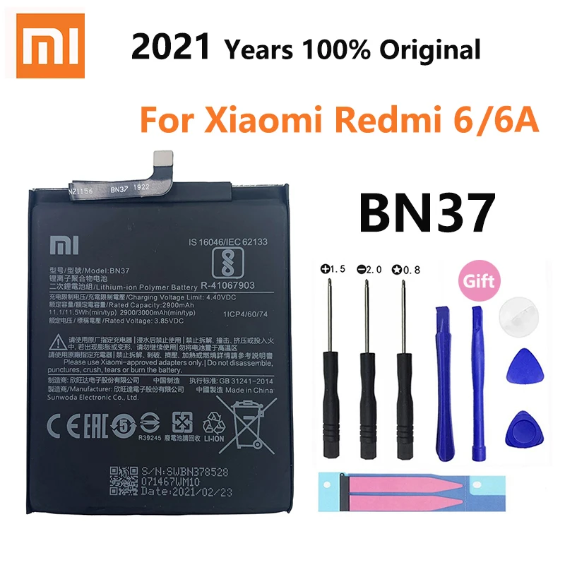 Оригинальный аккумулятор Xiao Mi BN37 3000 мАч сменные батареи для телефона Xiaomi Redmi 6 Redmi6