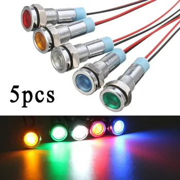 

Waterproof Indicator Light Trucks 5pcs Ships Car 6mm Dash Dashboard Panel