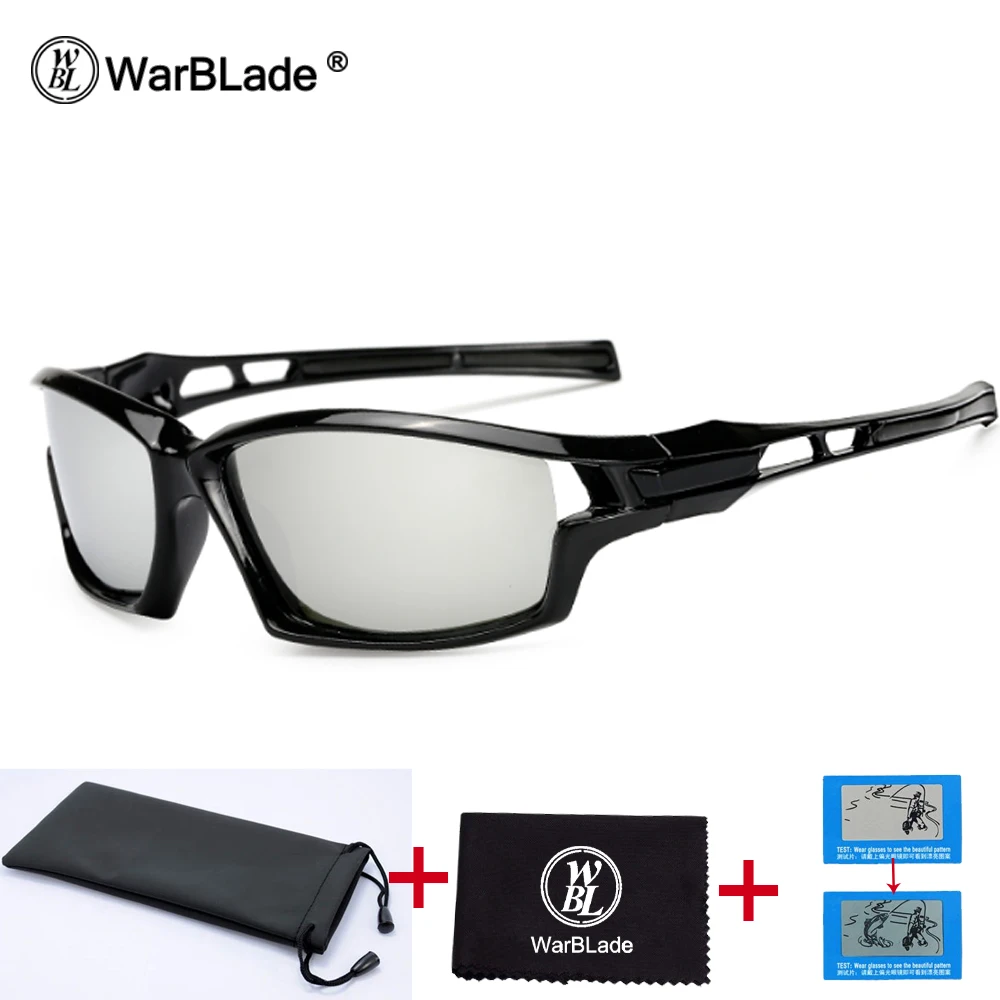 silver lens WarBLade ночного видения поляризационные вождения солнцезащитные очки для мужчин Поляризованные Стильные Солнцезащитные очки мужские очки UV400 - Цвет линз: silver lens