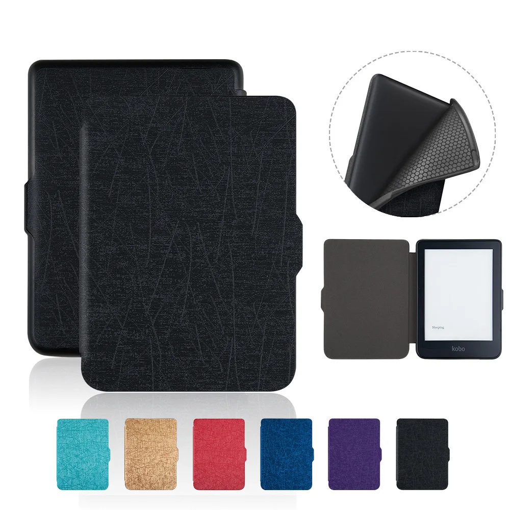 

2018 Kobo Clara HD Ebook Holster Kobo Protective Case Customizable TPU Bones Pattern Leather Case Currently Available