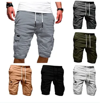 

Men;s Five Cents Pants Elastic Draw String Pocket Shorts Breathable Comfortable Cotton Cargo Shorts Free Shipping 2020 New Hot