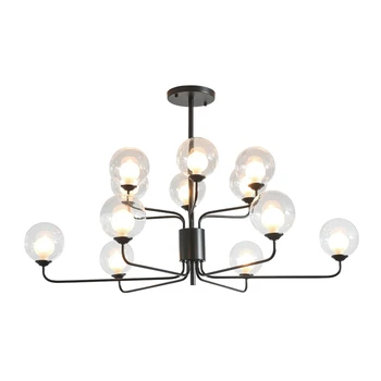 

Modern led chandelier nordic living room creative magic bean lamp molecular chandelier home restaurant glass balls chandelier