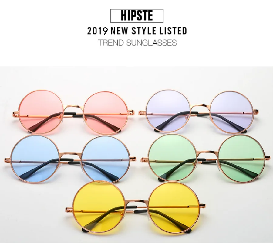 Fashion Multi-Color Retro Round Sunglasses Women Sun Glasses Lens Alloy Sunglasses female Eyewear Driver Goggles Car Accessories