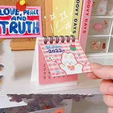 

2022 Cartoon Desktop Paper Mini Calendar Daily Scheduler Table Planner Yearly Agenda Organizer Office Desktop Ornament Calendars
