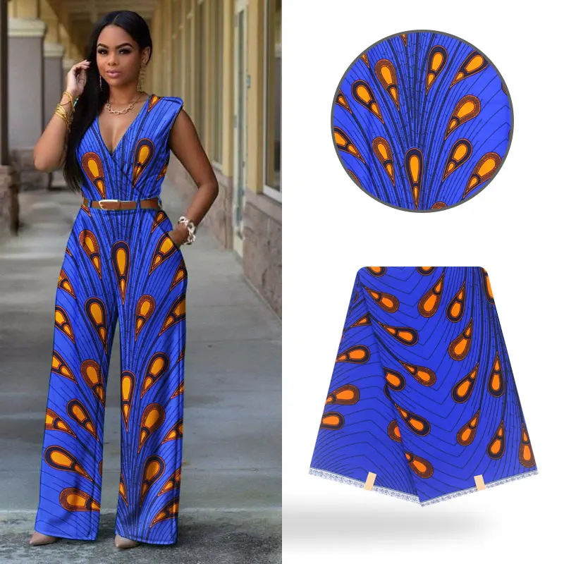 

LIULANZHI ankara wax fabrics 6yards/lot blue african wax cotton fabric printing fabrics for dress Hot sale ML9H1834-ML9H1855
