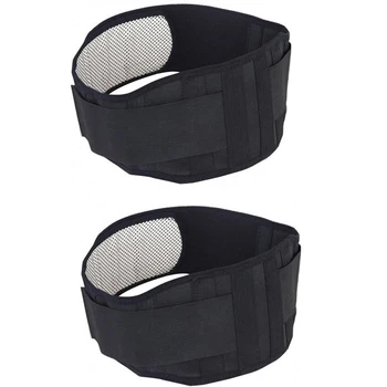 

M 2Pcs Fitness Protection Belts Tourmaline Self-Heating Magnetic Therapy Waist Belt Lumbar Back Waist Support Brace Banded Lumba