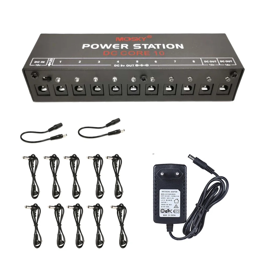 Mosky Pedal Power Supply For 9V 12V 18V Guitar Effect Pedal 10 Isolated Outputs with Power