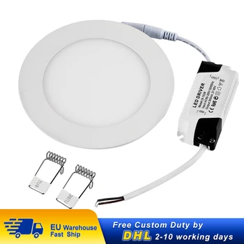 

9W 12W 15W 18W Ultra-thin Round Led Panel Light Recessed Bathroom Ceiling Led Lamp Christmas Dimmable Downlight Warm White